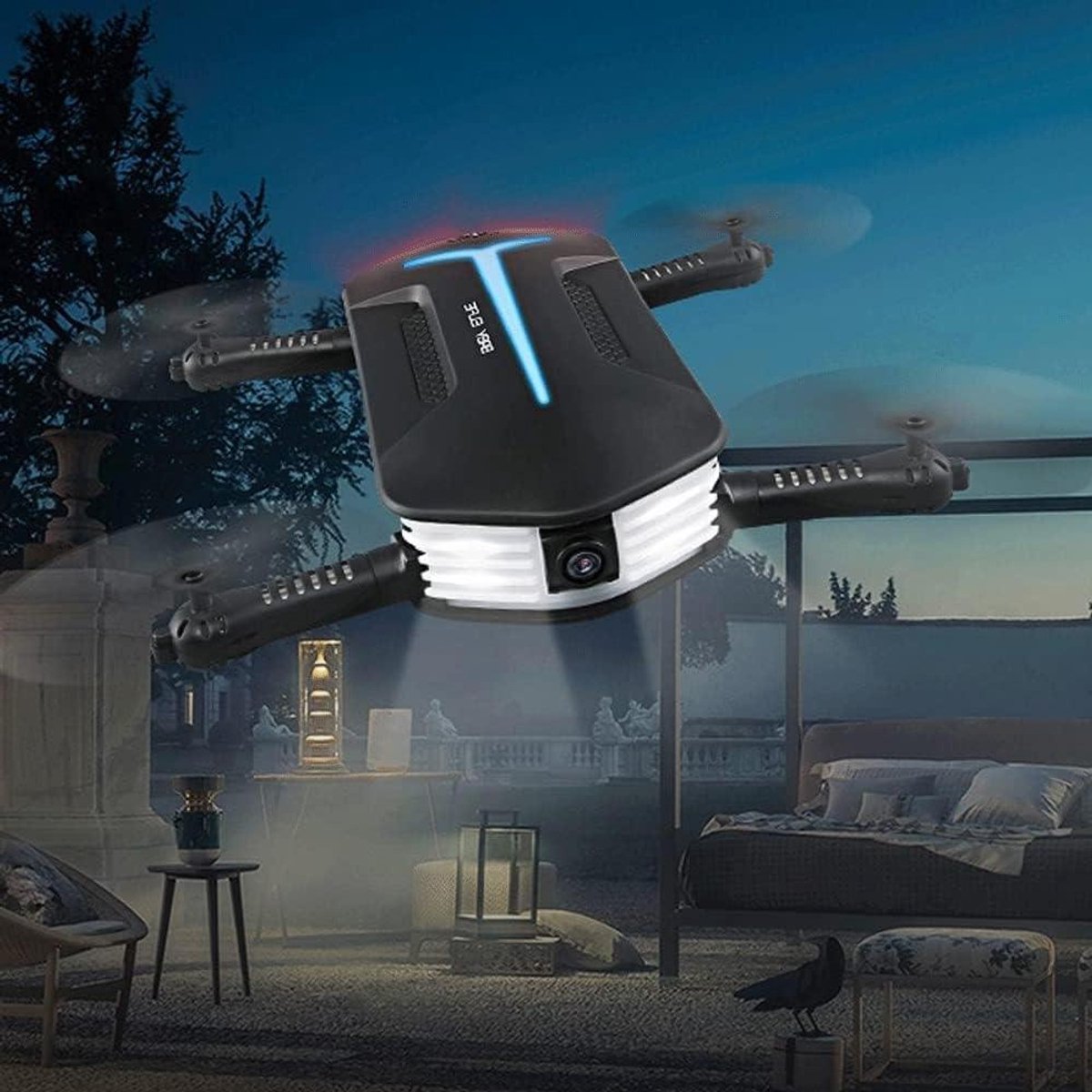 Mini Drone - RC Quadcopter - Leren Vliegen - Zwaartekrachtsensor - 13.5cm Uitgeklapt - Zwart