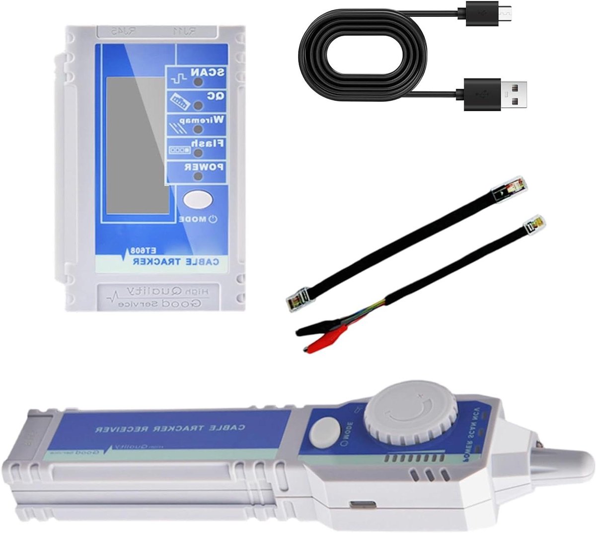 Kabel Tester - Netwerk Tracker - Fouten Opsporen - Automatische Uitschakeling - 21.6 cm - Zwart