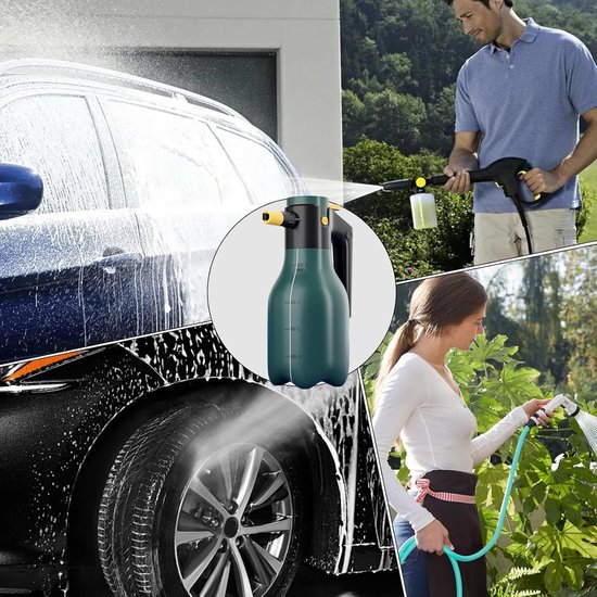Schuimspuit - Sproeiemer Waterkan - Auto Wassen - Oplaadbaar Draadloos - 2L - Wit — afbeelding 3
