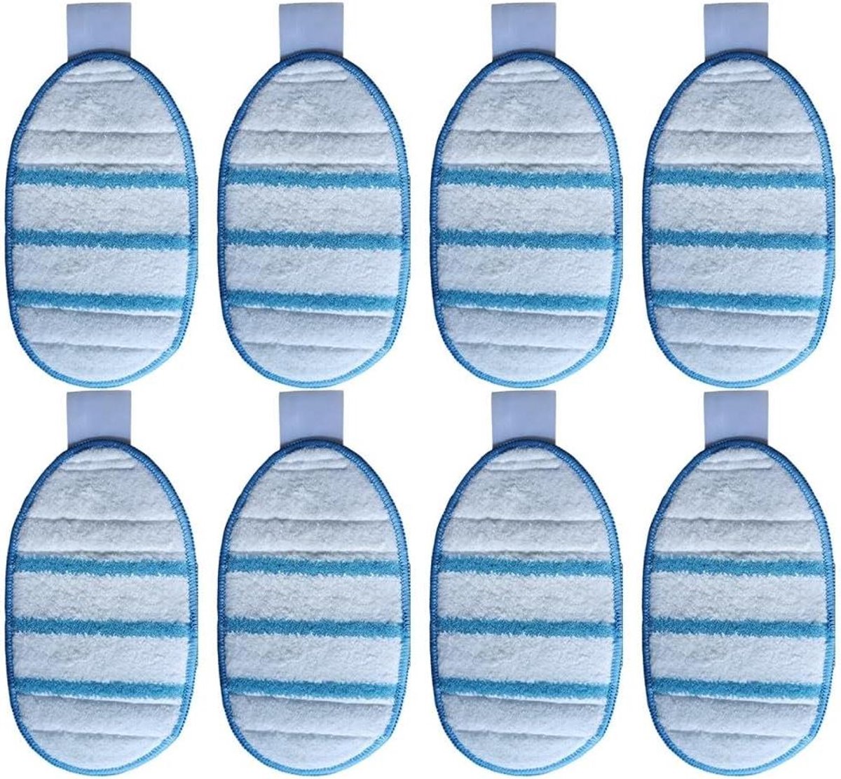Microvezel Pads - Vervangende Doeken - Vloeren Reinigen - Hoge Absorptie - 8 Stuks - Grijs