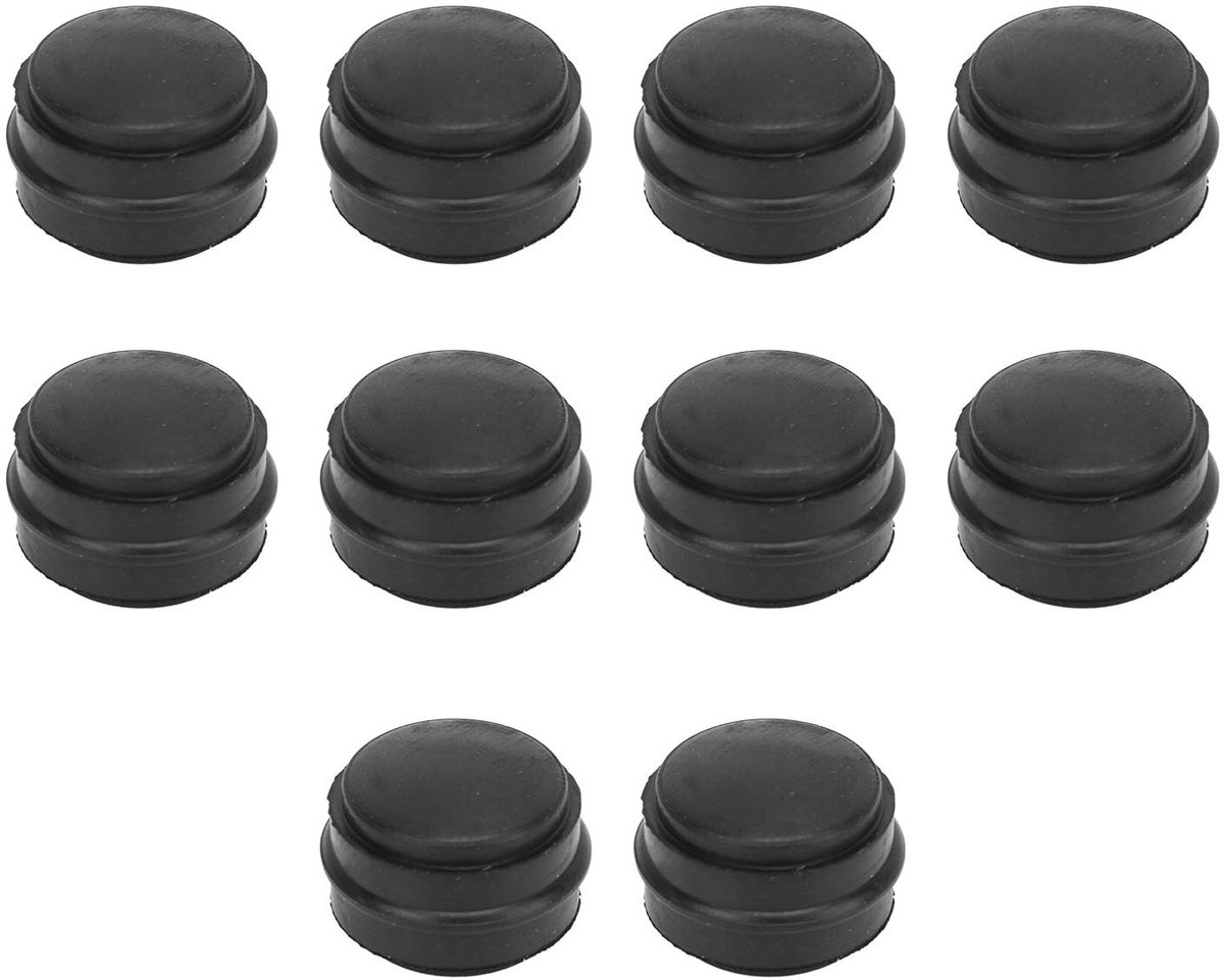 aladdien - Remontluchter Schroefdop - 10 Stuks - Rubberen Vetfittingdop - Zwart - Ontlucht