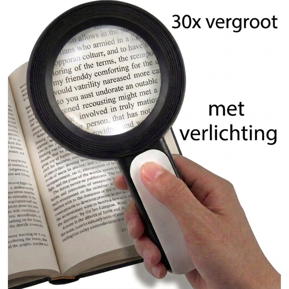 GEASY Vergrootglas met Verlichting - Vergrootglas - 30 x Zoom - LED Lamp - Leesloep - Lees Loep - Voor Ouderen - Met Verlichting - Slechtzienden - Volwassenen - Senioren - Solderen - Munten - Sieraden - Verkennen - Loeplamp - Diamond Painting - Rond