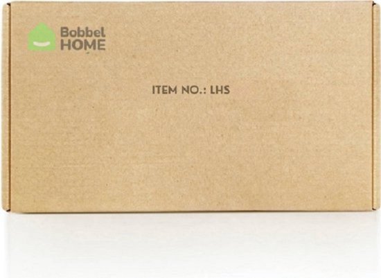 Bruine kartonnen verpakking met Bobbel Home logo en 'ITEM NO.: LHS'.