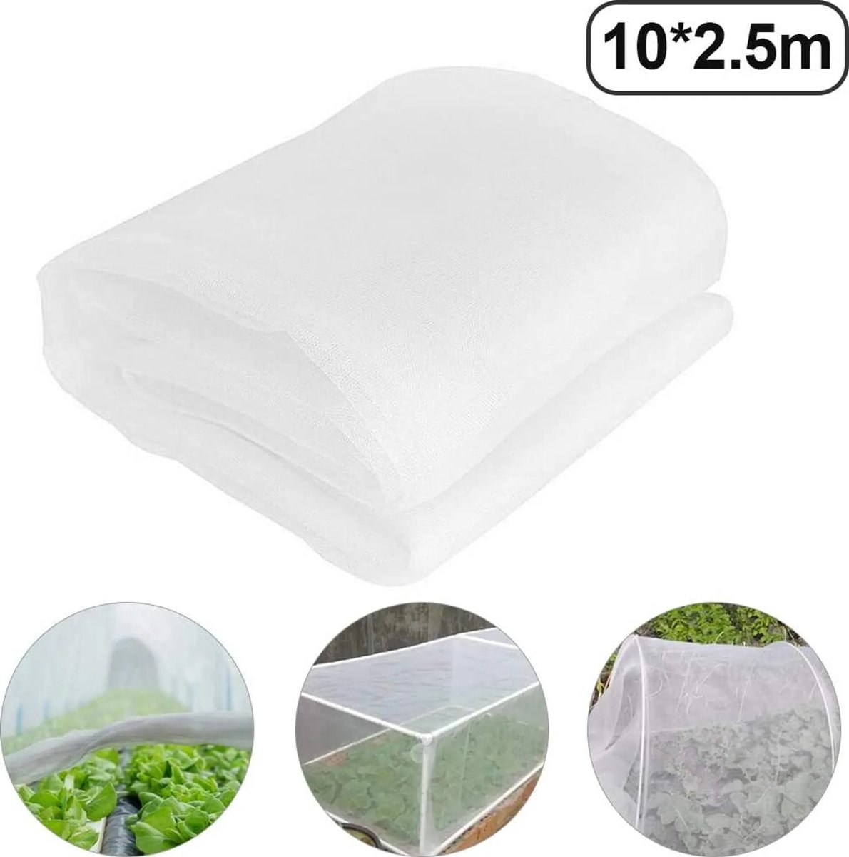 Tuinbeschermingsnet, insectenwerend net, groentebeschermingsnet, plantenbeschermingsnet, fijnmazig insectenwerend net, bloemenbeschermingsnet, 2,5 m x 10 m