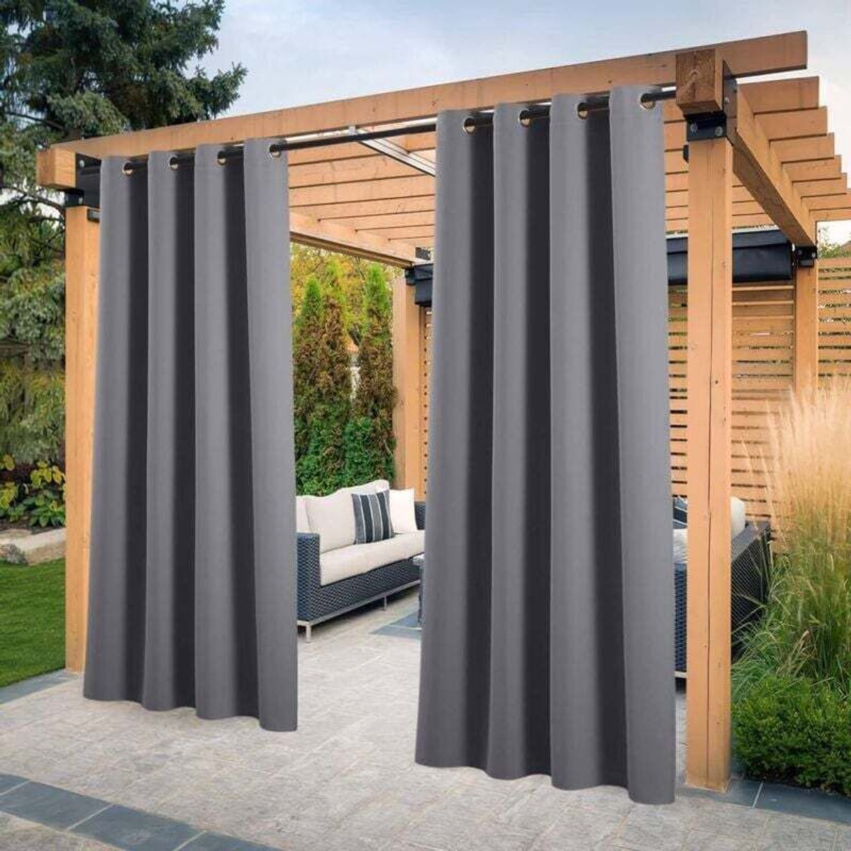 Buiten Gordijnen - Pergola Gordijnen - Tuin Gordijnen - Isolerend, verduisterend, lichtwerend - Geschikt voor pergola's en terrasdecoratie -