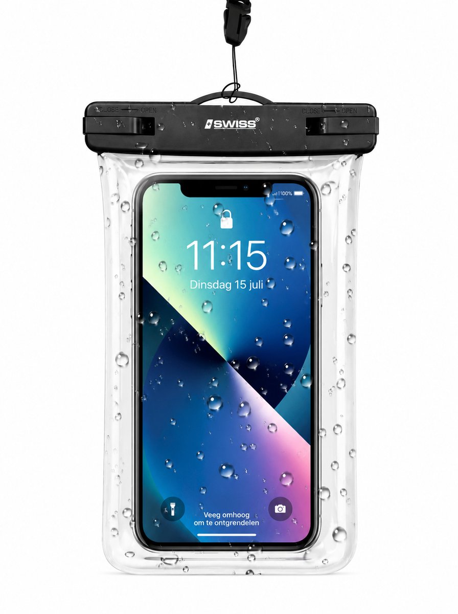 ISWISS Waterdichte Telefoonhoes IPX8 – Universele Waterproof Phone Case – Telefoonhoes voor Strand Zwemmen Vakantie