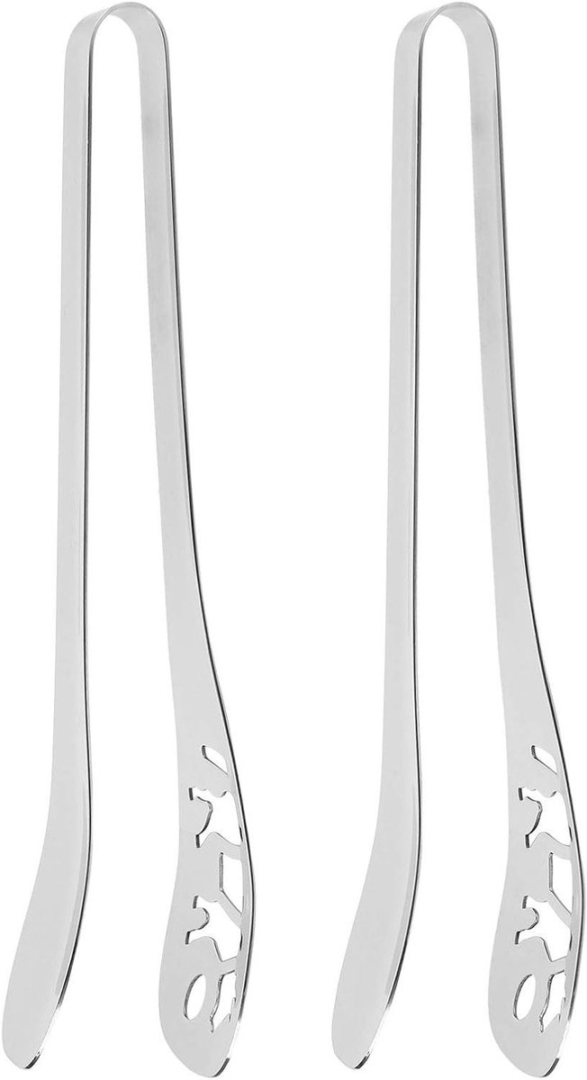 Voedseltangen - Serveertang set - Keuken & BBQ - Verdikt RVS - 2 stuks - Zilver