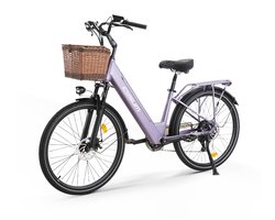 Cysum X-City Elektrische Stadsfiets - 250W Motor - 26*1.95 Inch - 48V10.4Ah Accu - Shimano 7-Snelheden - 60-100KM Bereik - Paars