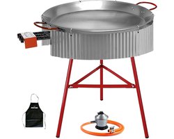 Paella Pan Set - Buiten Koken - Grote Maaltijden Bereiden - Inclusief Windscherm - 60 cm - Zwart