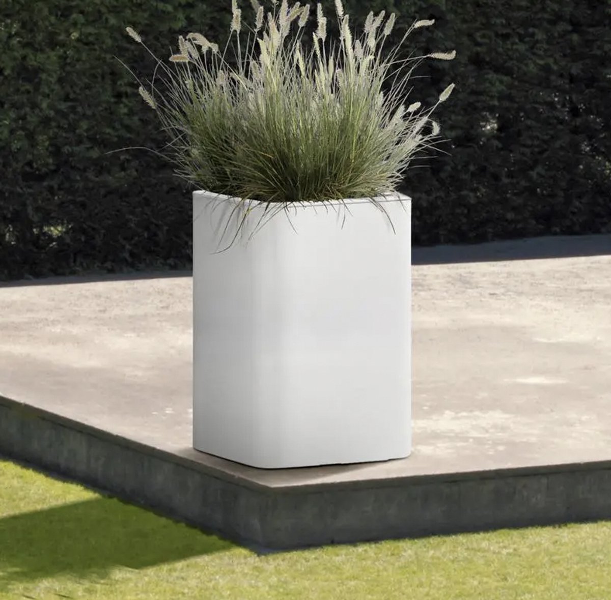 Vierkante plantenbak Terrassa – wit 40 x 40 x 60 cm