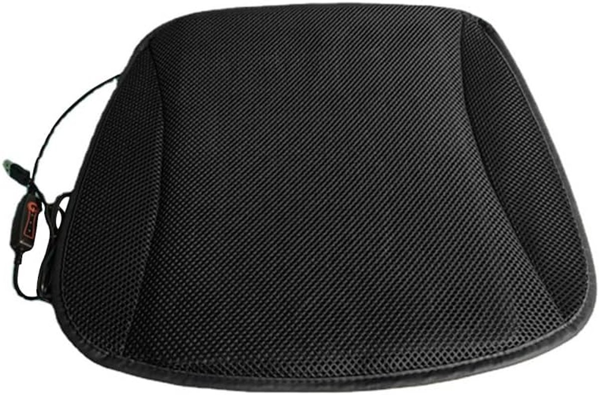 Autostoelkussen - Zitkussen Ventilator - Comfortabel Zitten - Geventileerd en Koel - 20x20x10 cm - Zwart