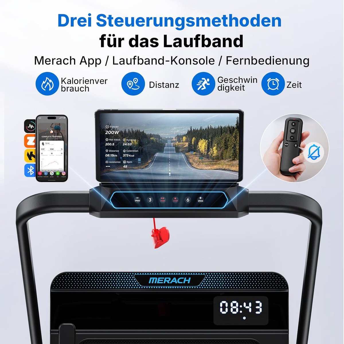 Loopband Inklapbaar met Helling en Bureaufunctie - House&Garden MotionFlex Pro Walking Pad - 12 km/u - 6% Helling - Opvouwbare Treadmill voor Thuis & Kantoor - Stil 45 dB - LED Display - Afstandsbediening - Tot 136 kg