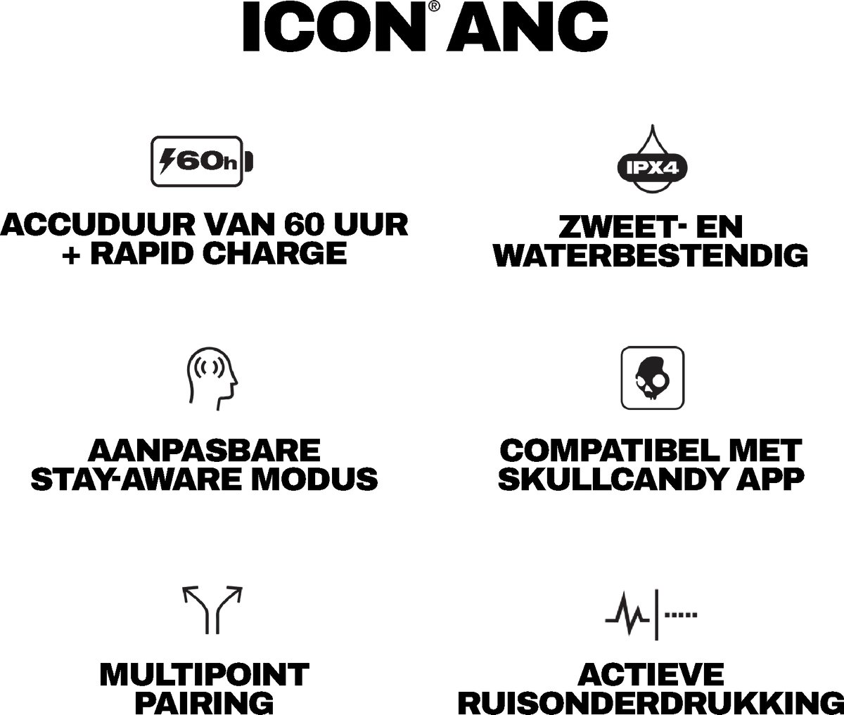 Skullcandy Icon ANC Draadloze Hoofdtelefoon met Active Noise - afbeelding 3