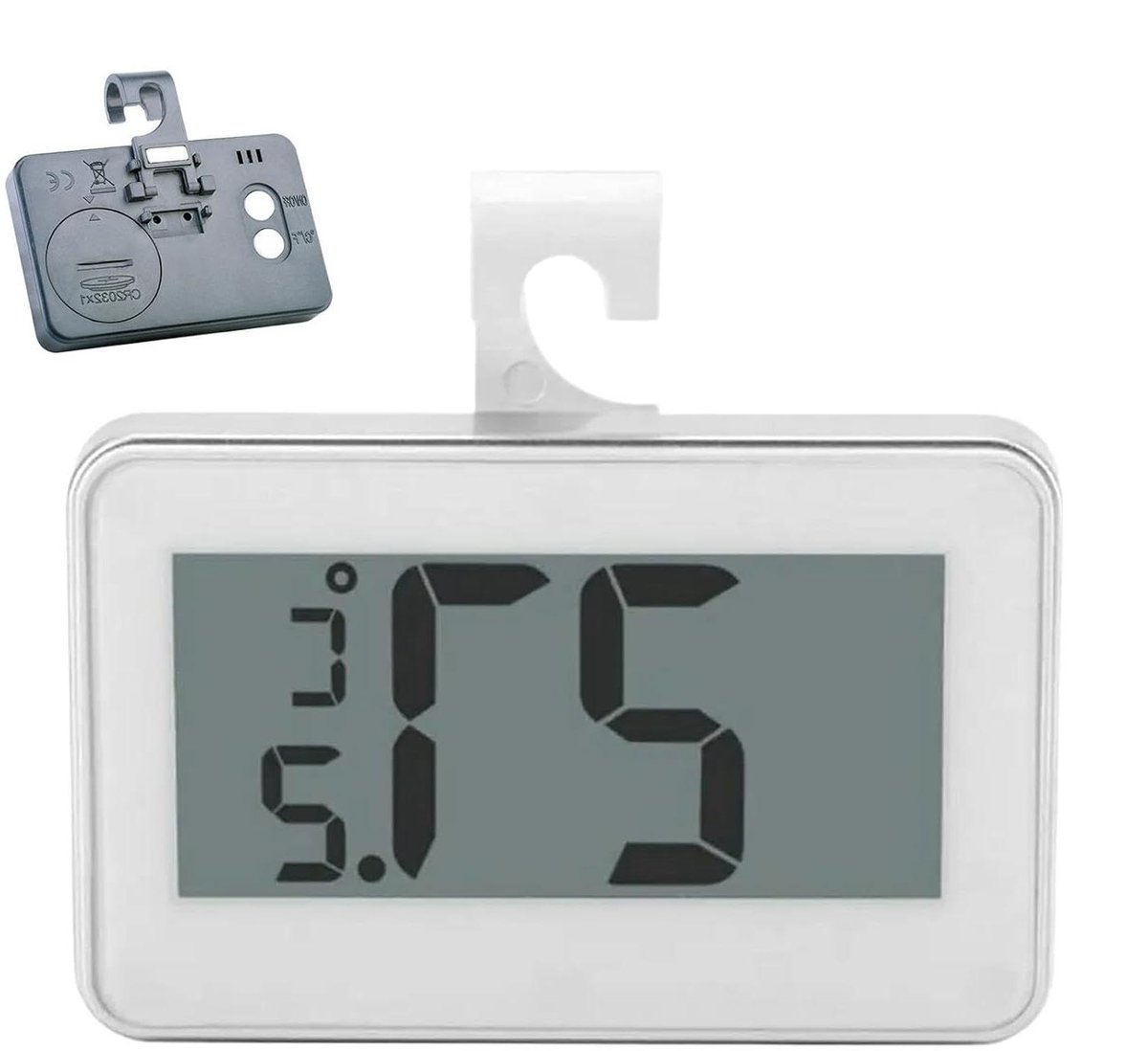 Digitale Koelkastthermometer - Temperatuurindicator - Voedselbewaring - Waterdicht Ontwerp - 7 Centimeter - Wit