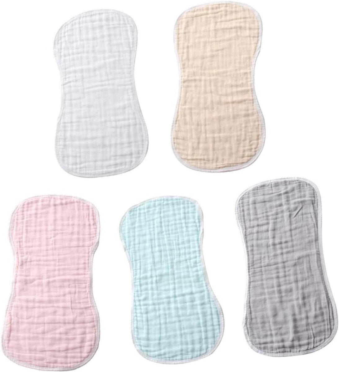 Spuugdoeken Baby - Boerendoekjes Wasbare - Bescherming Tegen Kliederen - Zacht Absorberend Katoen - 5 Stuks - Diverse Kleuren