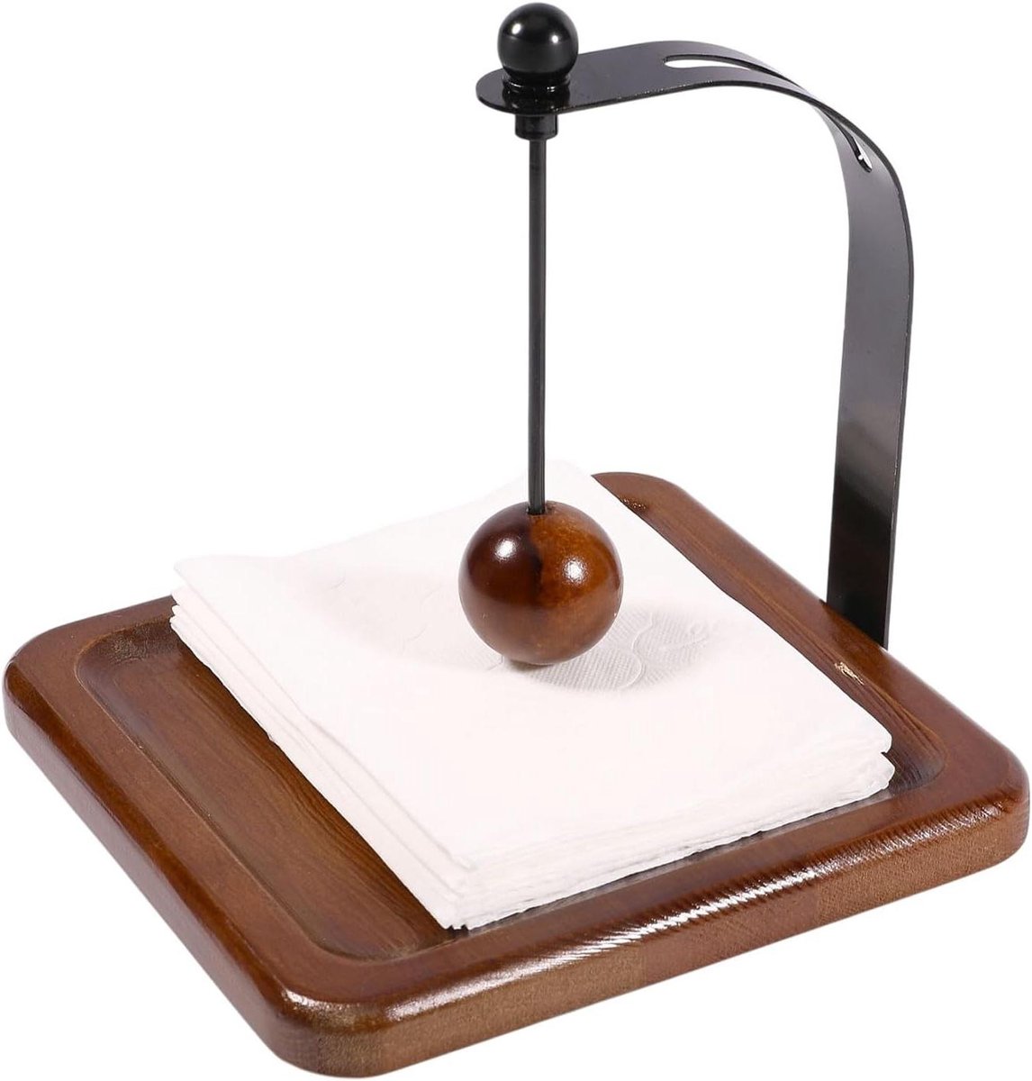 Houten servethouder - Papierhouder - Tafel decoreren - Verzwaarde arm - 24 cm - Houtkleur