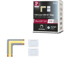 Paulmann 71126 MaxLED 500 LED-strip Full-Line COB Edge 0,3W 1000lm/m 800LEDs/m Dimbaar 0m Zilverkleurig Kunststof 6500K Uitschuifbare LED-strip