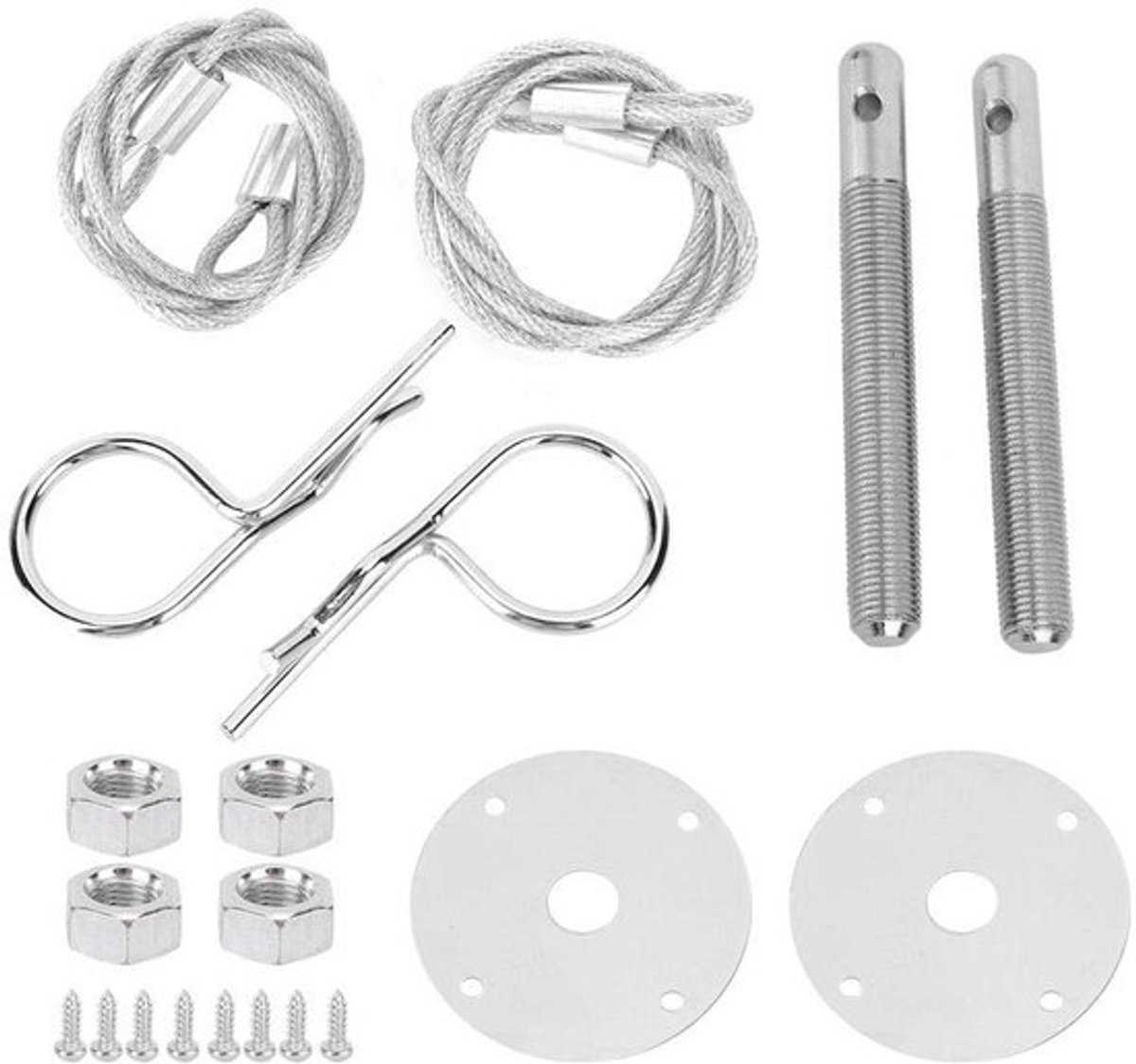 Hood Plate Lock, RVS Motorafdekplaat Kap Slot Klem Set Auto Aangepast Accessoire