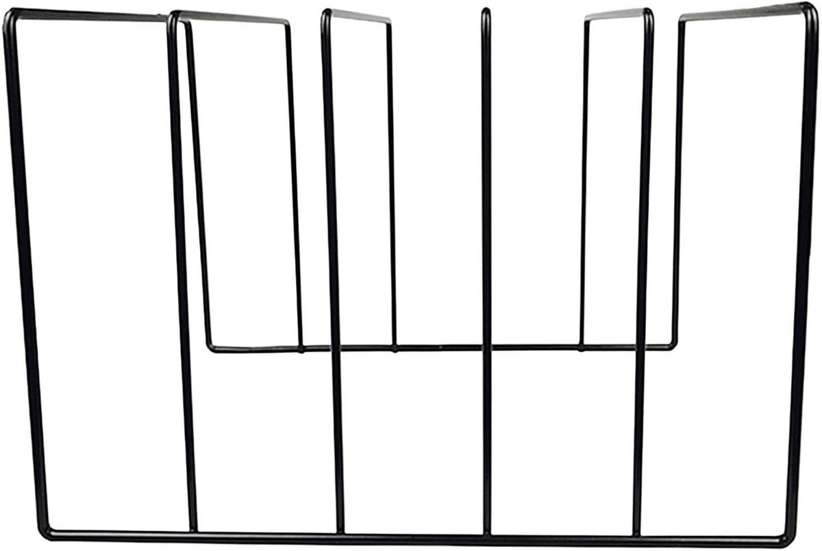 Vinyl Platenhouder - Album Organizer - Platen Opslag - Smeedijzer Constructie - 26 x 12 x 12 cm - Zwart
