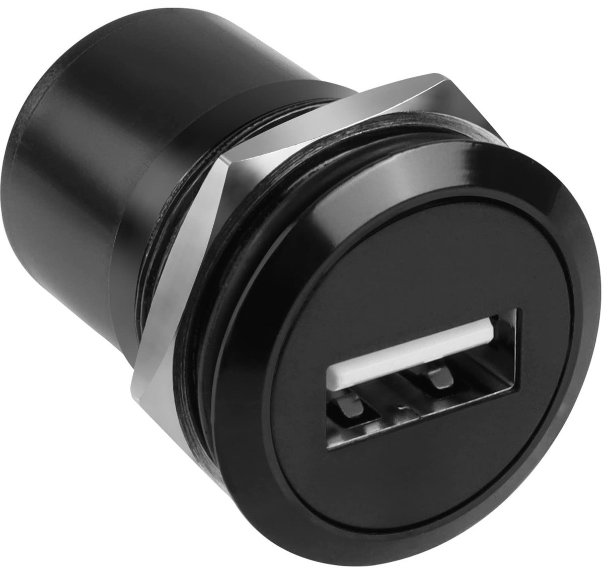 QIANRENON USB2.0 naar USB B Panel Mount Adapter - Zwart, Ronde Stekker voor Printer en Scanner