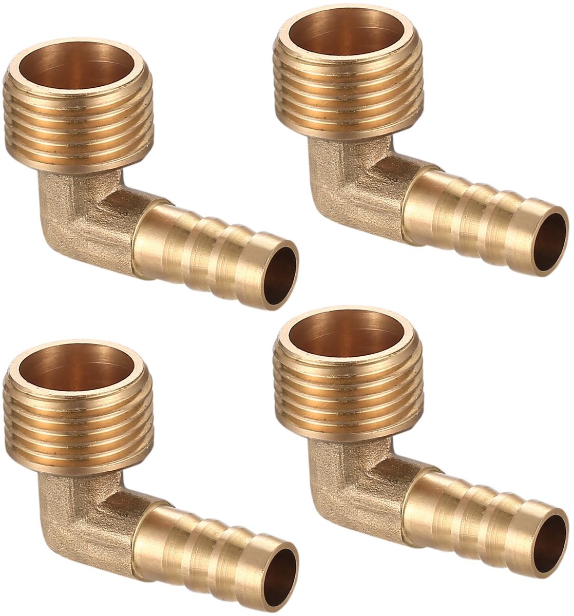 aladdien - 90 Graden Elleboog Slang Barb Fittings - Messing Tuinslang Koppelingen - Duurzaam en Corrosiebestendig - 10mm Barb x 1/2G Mannelijke Pijp...