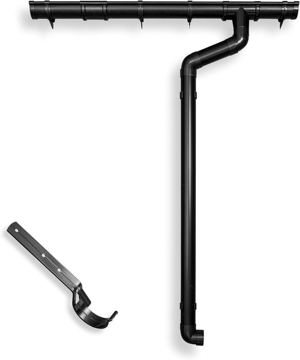 Dakgoot Halfrond - Regengoot Set - Waterafvoer Dak - Compleet Systeem - 400 cm Daklengte - Antraciet
