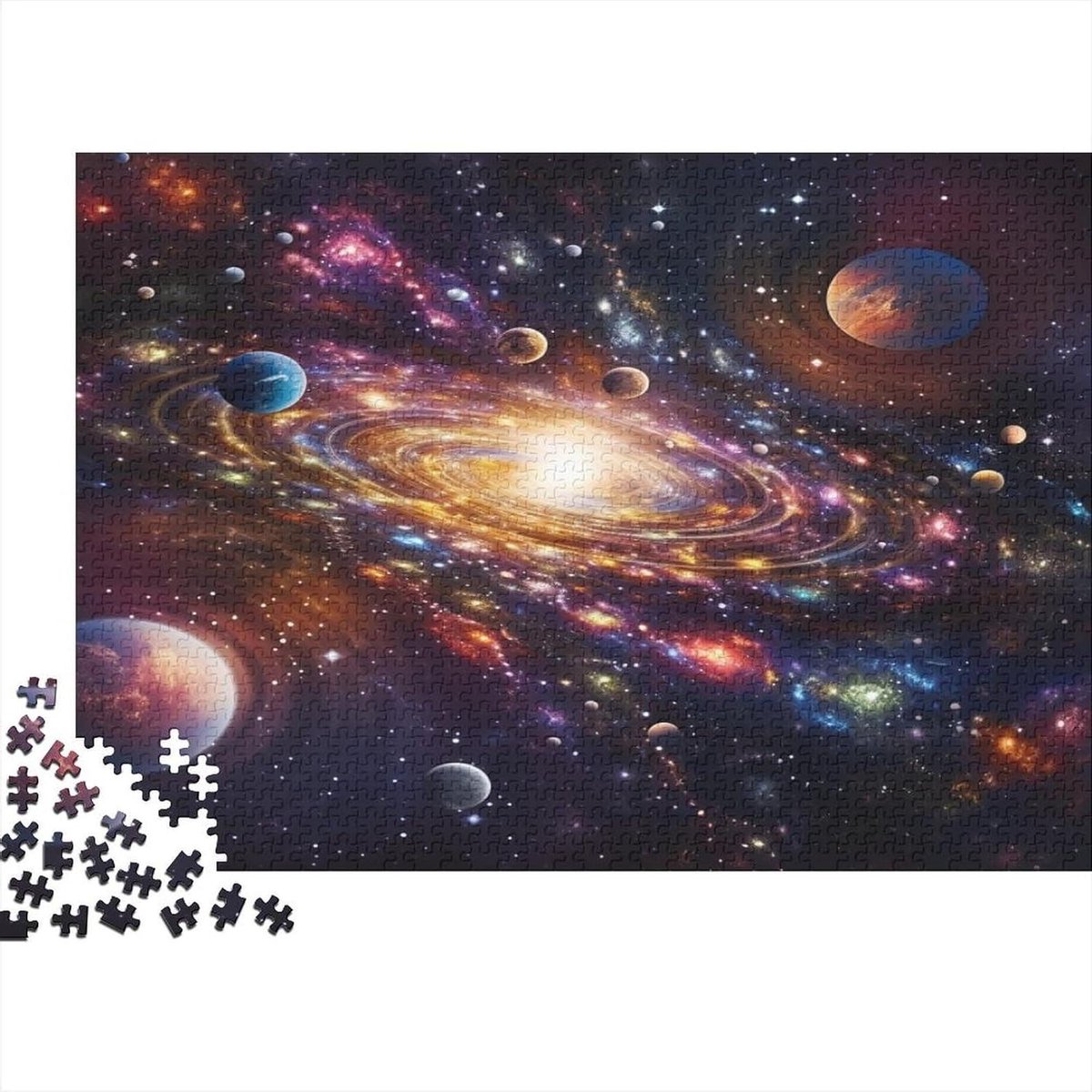 Universe Planet Puzzel - Jigsaw Puzzel - Ontspanning Thuis - Recyclebaar Karton - 75 x 50 cm - Stijl-5