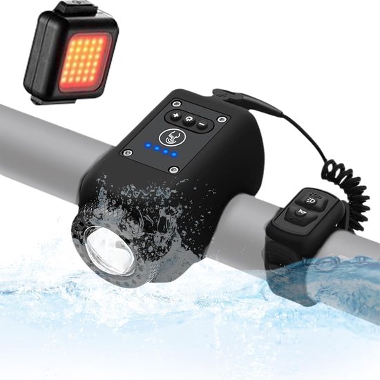 Fietsbel met Licht - Fietsverlichting Fietsaccessoire - Veilig Fietsen - 120 dB Luid Geluid - 250 Lumen - Zwart — afbeelding 4