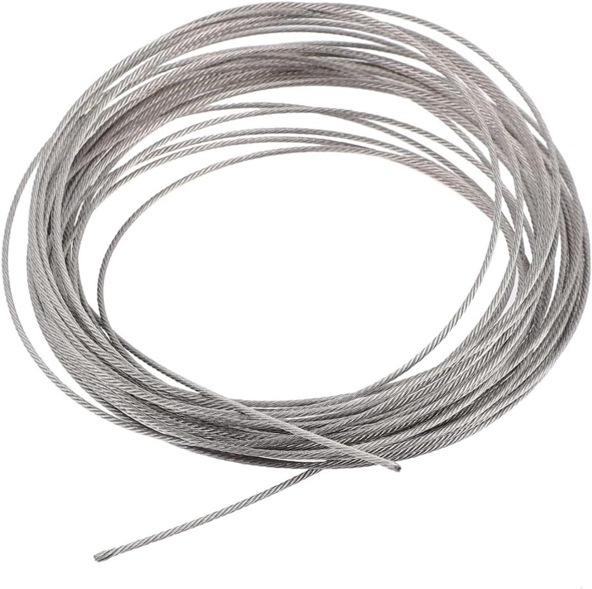 Roestvrijstalen Kabel - Staalkabel Relingdraad - Dek Reling - 7x7 Strand Constructie - 3 mm - Zilver