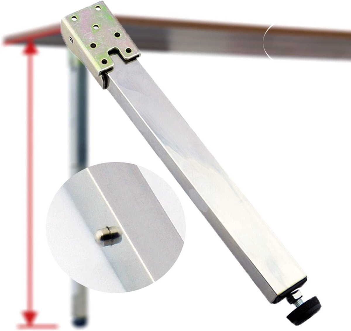 Meubelpoten Verstelbaar - Tafelpoten Vouwbaar - Meubels Maken - Roestvrij Staal - 40-160 cm - Zilver