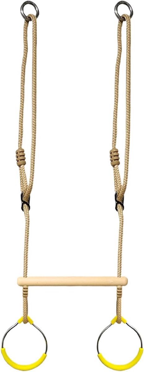 Schommelringen Speeltoestel - Gymnastiekringen Klimringen - Buitenspelen Binnen - Duurzaam Metalen Frame - 148 cm Lengte - Willekeurige Kleur