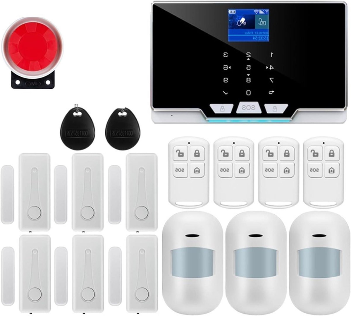 Wifi Alarmsysteem - Draadloos Beveiligingssysteem - Huis Beveiligen - APP Afstandsbediening - 180*115*20mm - Wit