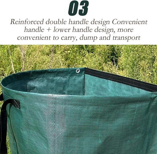 Tuinzakken - Afvalzakken Opvouwbaar - Tuinonderhoud - Halfronde Vorm - 200 liter - Groen — afbeelding 5