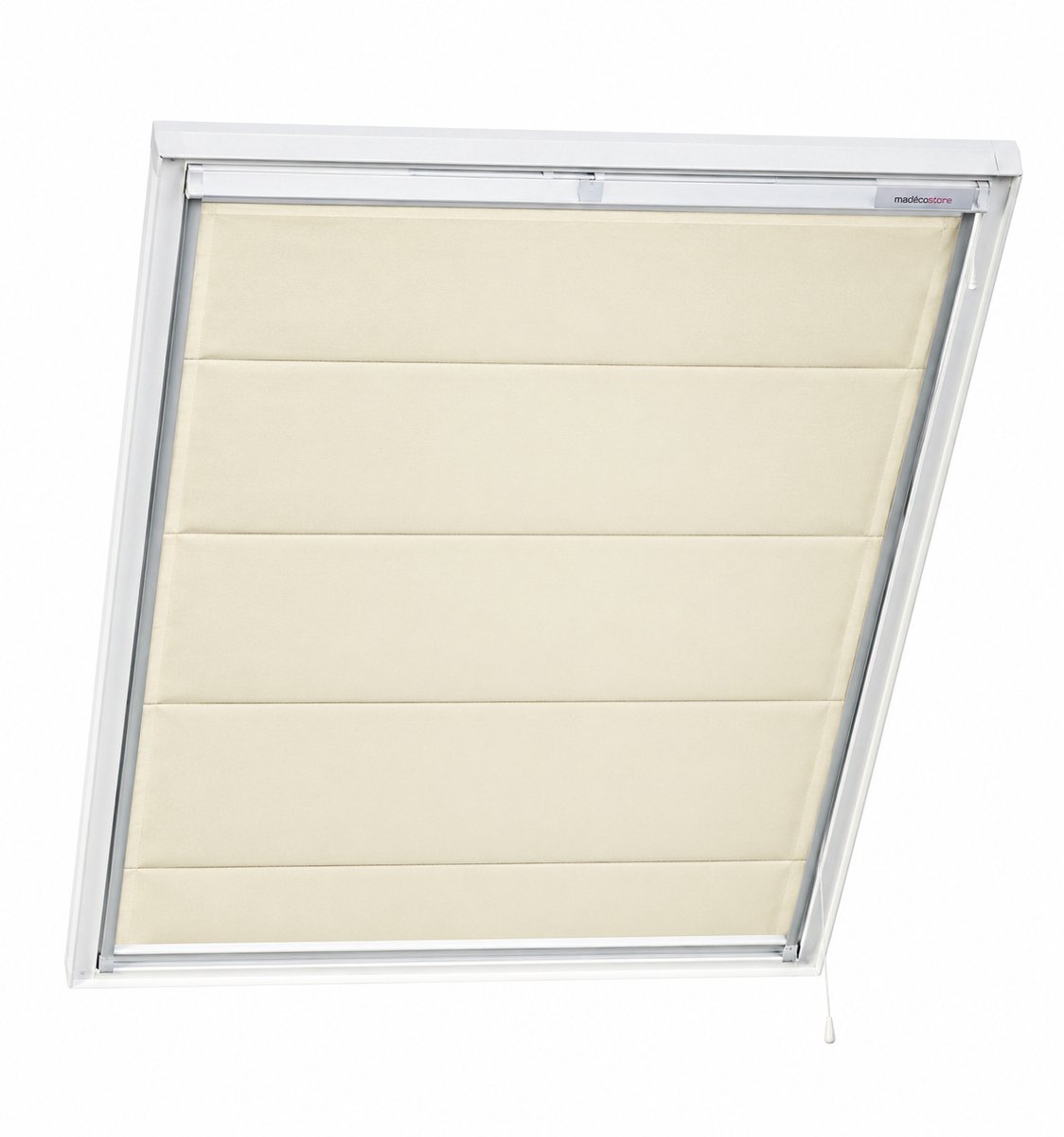 Madécostore Dakraam Vouwgordijn Verduisterend - 117x116 cm - Crème Beige - Geschikt voor Velux GGL/GHL/GFL - Blackout