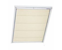 Madécostore Dakraam Vouwgordijn Verduisterend - 117x116 cm - Crème Beige - Geschikt voor Velux GGL/GHL/GFL - Blackout