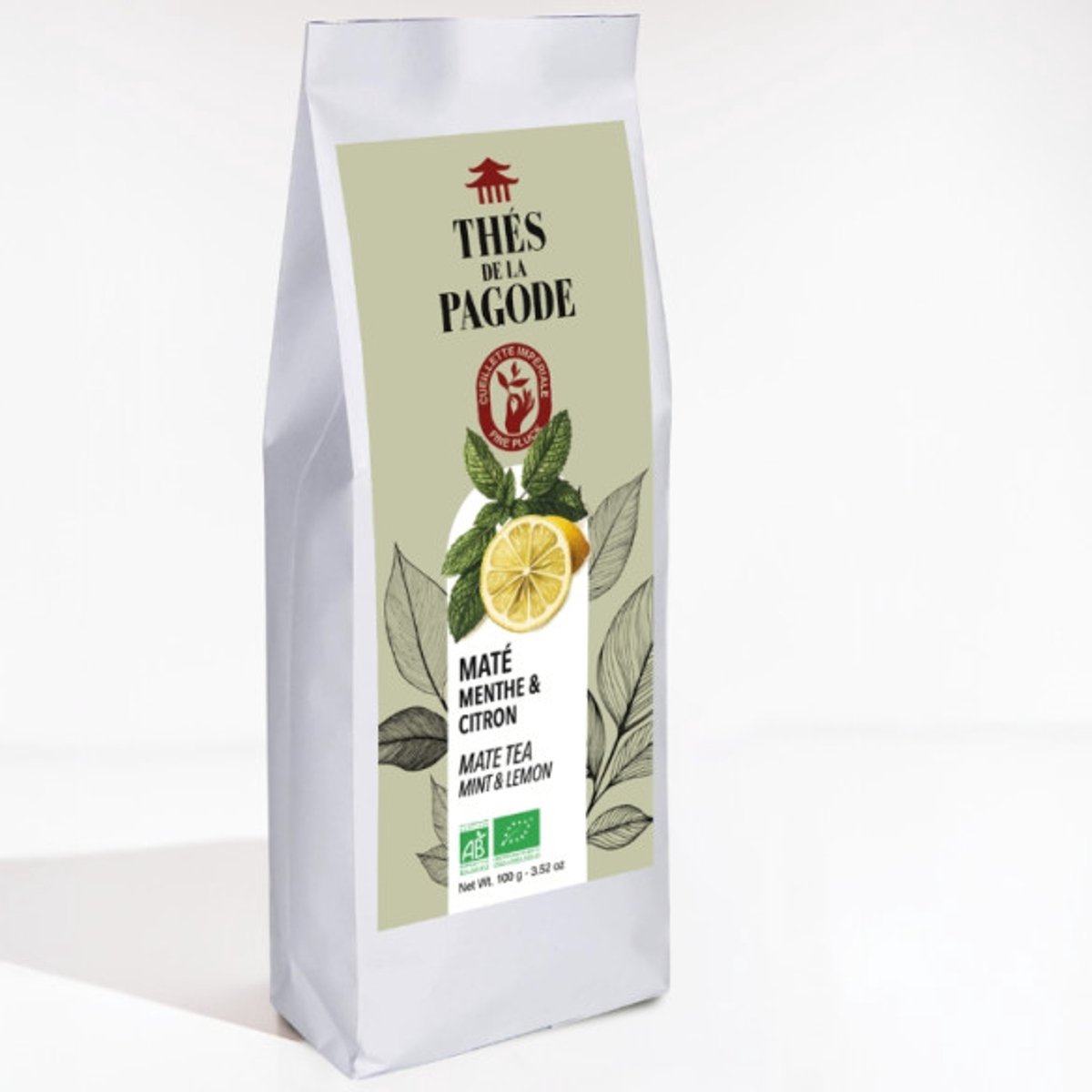 Thés de la Pagode – Groene thee mint lemon – Mate thee - Losse Thee - Biologische thee (50 gram)