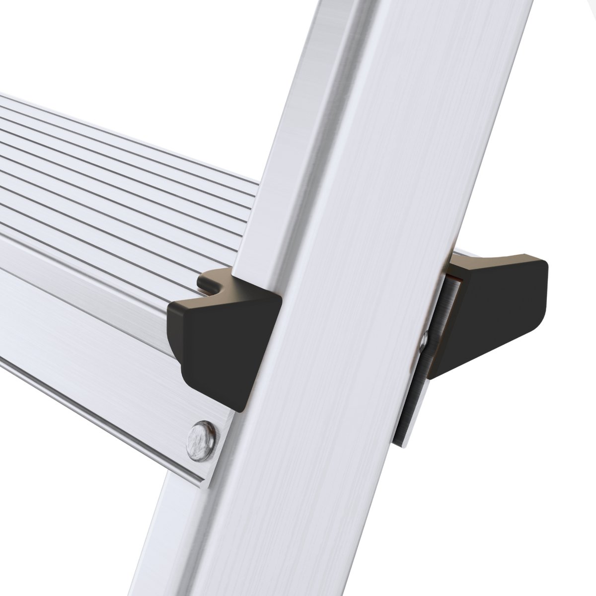 Baulich Dubbelzijdige aluminium trapladder - 6 treden met antislip platform - opvouwbare huishoudladder, werkhoogte 283 cm – foto 2