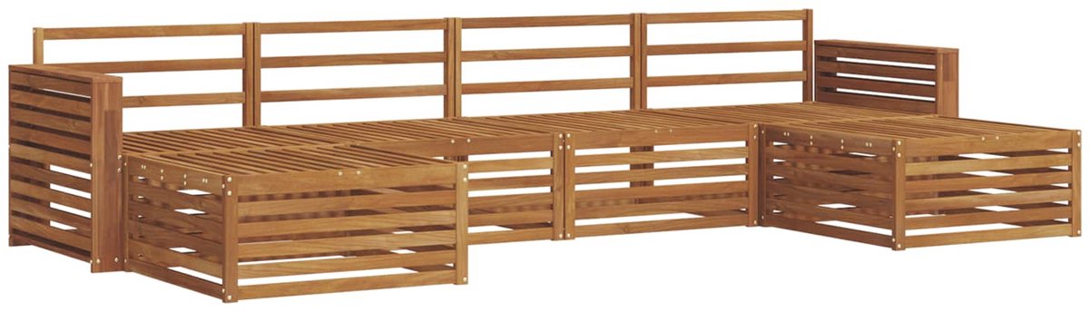 vidaXL Buiten - bank - set - 6 - st - 4-zits - Naturel - Massief - Acacia - Hout