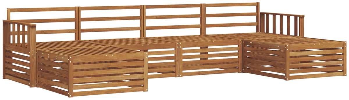 vidaXL Buiten - bank - set - 6 - st - 4-zits - Naturel - Massief - Acacia - Hout