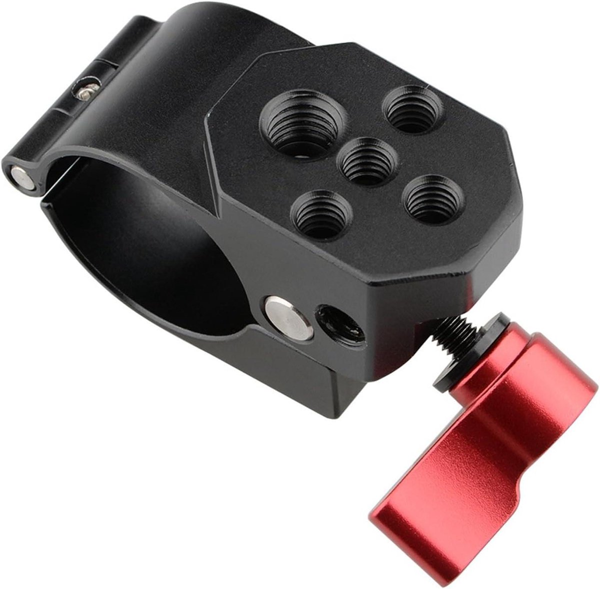 Metalen Staaf Klem - Monitor Klem - Camera Stabilisatie - Dubbele Schroefdraad - 30mm - Zwart