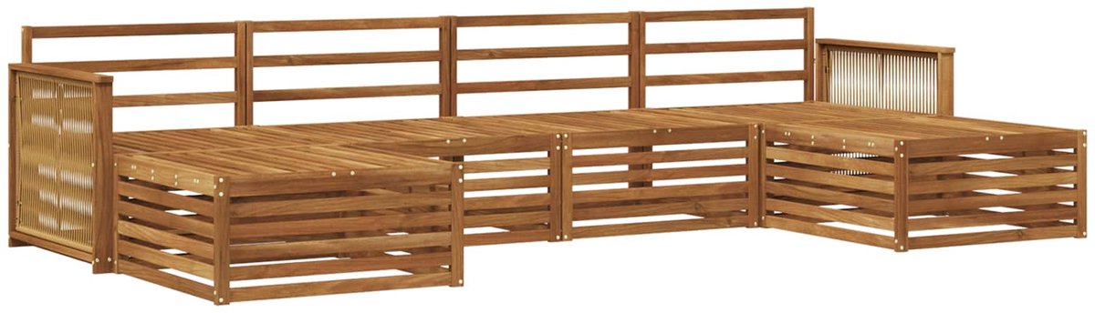 vidaXL Buiten - bank - set - 6 - st - 4-zits - Naturel - Massief - Acacia - Hout