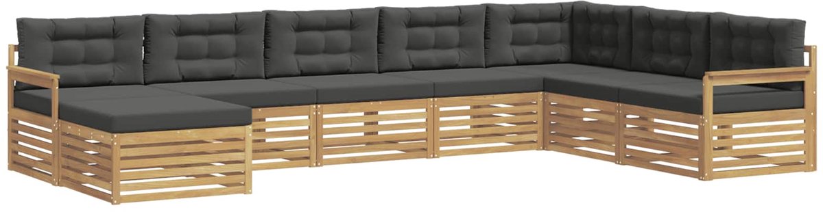 vidaXL Buiten - bank - set - 8 - st - 7-zits - Wit - en - antracietkleurig Wit en antracietkleurig