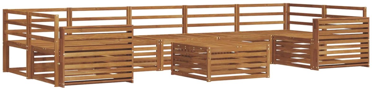 vidaXL Buiten - bank - set - 8 - st - 7-zits - Naturel - Massief - Acacia - Hout