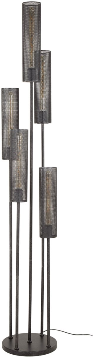 PS-Collection Vloerlamp Zwart Metaal - Tube Mesh Getrapt 5 Lichts - vloerlampen woonkamer, vloerlamp zwart, vloerlamp industrieel, vloer lamp, vloerlampen landelijk, staande lampen woonkamer, staande lampen, staande lamp industrieel thumbnail 4