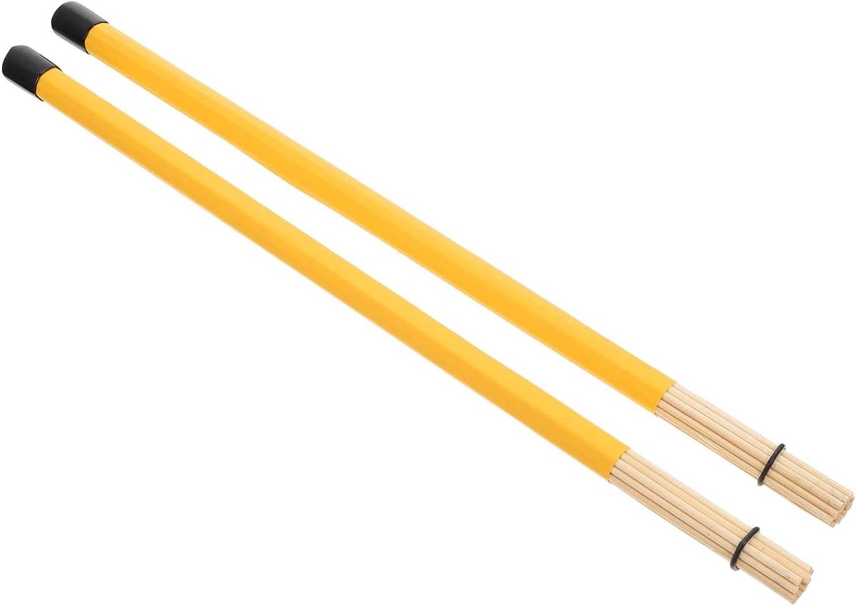 Drumstokken - Mallets Borstels - Muziek Maken - Natuurlijk Bamboe - 40.5 cm - Geel