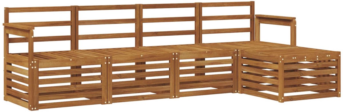 vidaXL Buiten - bank - set - 5 - st - 5-zits - Naturel - Massief - Acacia - Hout