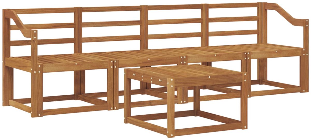 vidaXL Buiten - bank - set - 5 - st - 4-zits - Naturel - Massief - Acacia - Hout