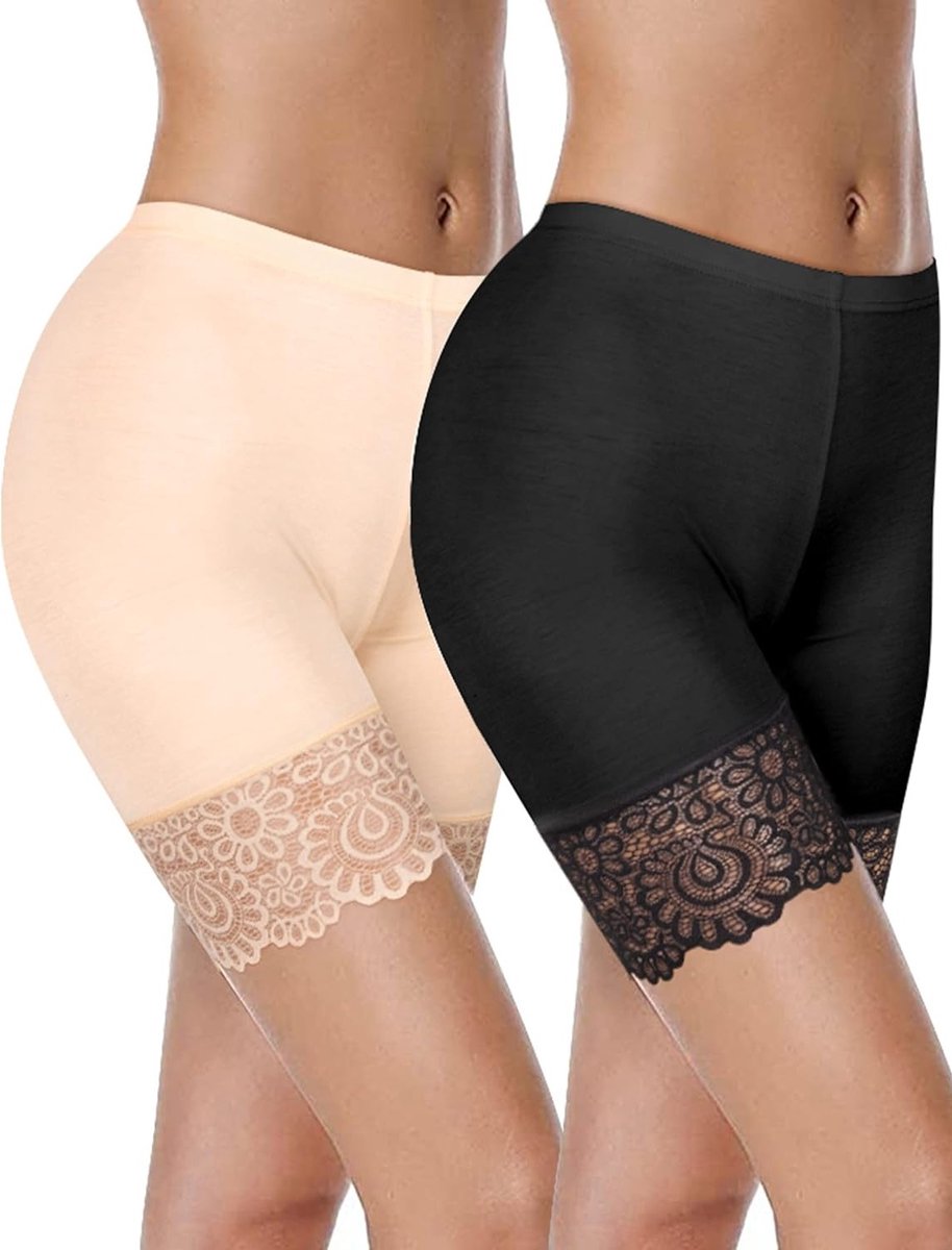 Damesondergoed, naadloze veiligheidshorts met anti-schuur kant, comfortabele onderkleding voor dagelijks gebruik