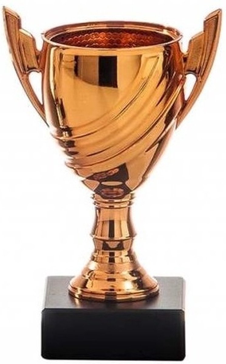 Bronzen trofee beker - Derde prijs - H13 cm - Sportprijs