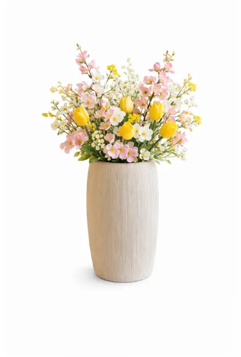 Terracotta vaas Liora – handgemaakte keramische – terracotta – 30 cm, Ø 12,5 cm